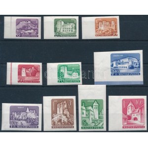 1960 Várak I. ívszéli vágott sor / Mi 1650-1659 imperforate margin set