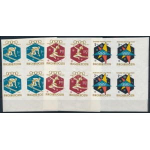 1960 Téli Olimpia (I.) - Squaw Valley vágott sor ívsarki négyes tömbökben (16.000) / Mi 1668...