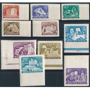 1961 Várak II. ívszéli vágott sor / Mi 1737-1746 imperforate margin set