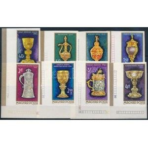 1970 A magyar ötvösség remekei ívsarki vágott sor / Mi 2625-2632 imperforate corner set (ujjlenyomatok / fingerprints...