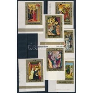 1973 Festmények XI. ívsarki vágott sor / Mi 2907-2913 imperforate corner set