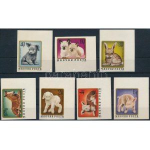 1974 Háziállatkölykök ívsarki vágott sor / Mi 3007-3013 imperforate corner set