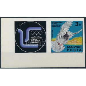 1975 Postagalamb-olimpia ívsarki vágott szelvényes bélyeg ...