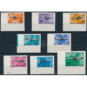 1977 Repülő (VIII.) ívsarki vágott sor (9.500) / Mi 3222-3229 imperforate corner set (1,20Ft betapadás ...