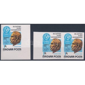 1980 Élettani világkongresszus 3 db vágott bélyeg / 3 x Mi 3442 imperforate stamps