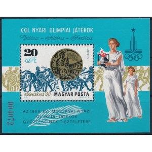 1980 Olimpiai érmesek ajándék blokk (20.000) / Mi block 145, present of the post