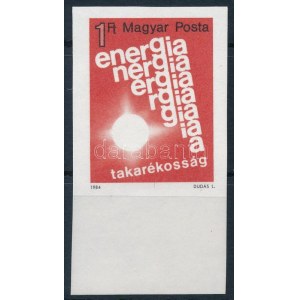 1984 Energiatakarékosság ívszéli vágott bélyeg / Mi 3668 imperforate margin stamp