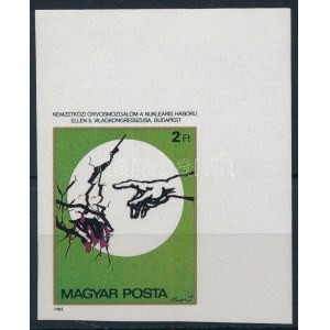 1985 A nukleáris háború ellen ívsarki vágott bélyeg / Mi 3771 imperforate corner stamp