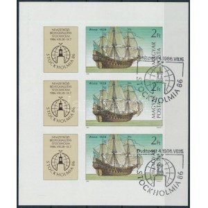 1986 Stockholmia vágott kisív / Mi 3834 imperforate mini sheet