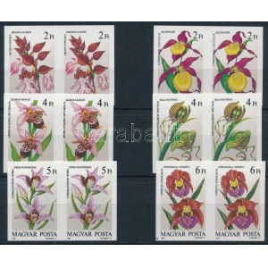 1987 Orchideák vágott sor párokban (12.000) / Mi 3922-3927 imperforate set in pairs