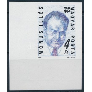 1988 Mónus Illés vágott ívsarki bélyeg / Mi 3954 imperforate corner stamp