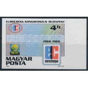 1988 Eurocsekk kongresszus vágott ívszéli bélyeg / Mi 3965 imperforate margin stamp