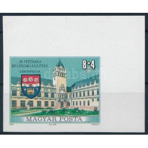 1990 Ifjúságért - Bélyegkiállítás - Sárospatak vágott ívsarki bélyeg ...