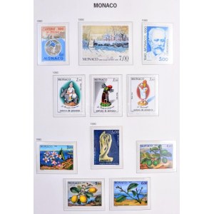 Monaco 1885-1997 tartalmas szép gyűjtemény, nagyrészt postatiszta...