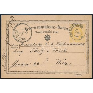 1875 2kr díjjegyes levelezőlap / PS-card FRIEDEBERG - WIEN