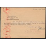 1943 Cenzúrázott légiposta 2 kuna díjjegyes levelezőlap + 2 x 2 kuna díjkiegészítéssel / Censored airmail PS...