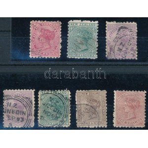 1882 7 db Viktória bélyeg különböző hátoldali hirdetésekkel (2P sérült képoldal) / Mi 54, 2 x 55, 2 x 57, 58...