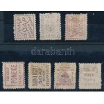 1882 7 db Viktória bélyeg különböző hátoldali hirdetésekkel (2P sérült képoldal) / Mi 54, 2 x 55, 2 x 57, 58...