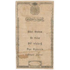 1806. 5G Bécsi városi bankócédula vízjeles papíron, 270899 T:III fo. / Habsburg Monarchy 1806. 5 Gulden Wiener...