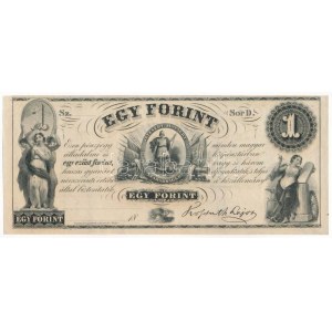1852. 1Ft Kossuth bankó, D sorozat, kitöltetlen T:I- / Hungary 1852. 1 Forint D prefix...