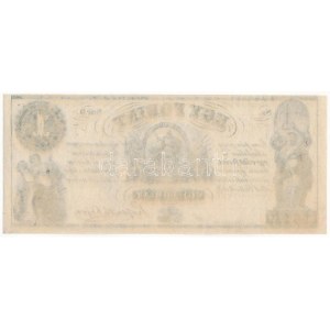 1852. 1Ft Kossuth bankó, D sorozat, kitöltetlen T:I- / Hungary 1852. 1 Forint D prefix...