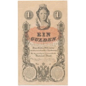 1858. 1G Ww 26 vízjeles papíron T:III- / Austrian Empire 1858. 1 Gulden Ww 26 on watermarked paper C...