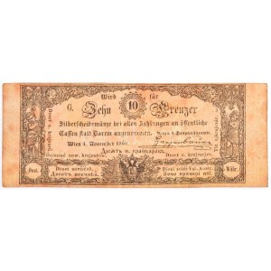 1860. 10Kr K. K. Hauptmünzamt für Silberscheidemünze, G sorozat T:III / Hungary 1860. 10 Kreuzer K. K...