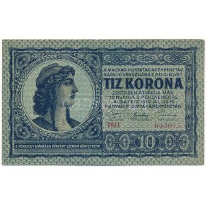 1919. július 15. 10K 1011 043015 T:III szép papír / Hungary 15th July 1919. 10 Korona 1011 043015 C...