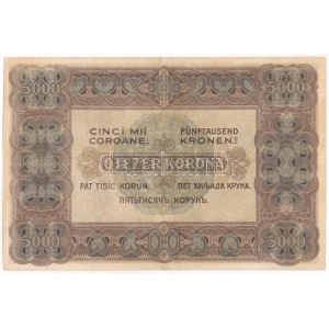 1920. 5000K Orell Füssli Zürich, piros 5B01 246723 sorszámmal T:III / Hungary 1920. 5000 Korona ...