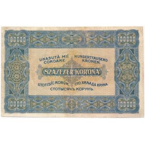 1923. 100.000K Orell Füssli Zürich, F20 010700 sorszámmal T:III restaurált / Hungary 1923. 100.000 Korona ...