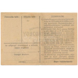1946. 10.000AP nem kamatozó Pénztárjegy Másra át nem ruházható, bélyegzés nélkül T:III / Hungary 1946. 10...