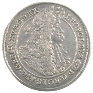 1691K-B Tallér Ag I. Lipót Körmöcbánya (28,03g) T:2 ph. / Hungary 1691K-B Thaler Ag Leopold I Kremnitz (28,03g) C...