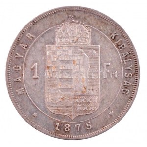 1875KB 1Ft Ag Ferenc József / Középcímer Körmöcbánya (12,37g) T:2 / Hungary 1875KB 1 Forint Ag Franz Joseph...