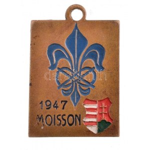 1947. Moisson 1947 festett bronz medál füllel az 1947-es Cserkész Dzsembori magyar résztvevői számára (29x23mm) T:1- ...