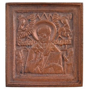 DN Szent Miklós ikon jelzetlen öntött Br emlékérem (74,28g/61x56mm) T:1- / Hungary ND Icon of St. Nicholas...