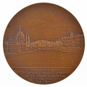 Berán Lajos (1882-1943) 1931. I. Nemzetközi Stomatológiai Kongresszus Budapest kétoldalas bronz emlékérem (45mm) T:1...