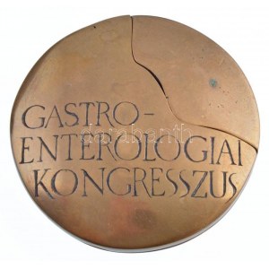 Lapis András (1942-) 1976. Gastroenterologiai Kongresszus / Budapest 1976 kétoldalas, összeilleszthető Br plakett (...