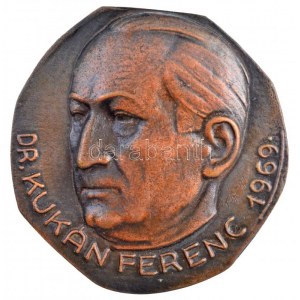 Tápai Antal (1902-1986) 1969. Dr. Kukán Ferenc kétoldalas, öntött bronz plakett (~108-109mm) T:1- / Hungary 1969. ...