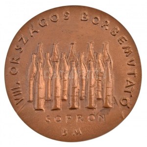 Borsos Miklós (1906-1990) DN VIII. Országos borbemutató - Sopron kétoldalas, öntött bronz emlékérem (99mm) T:1- ...