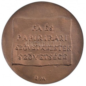 Borsos Miklós (1906-1990) DN Fa és Papiripari Szövetkezetek Szövetsége kétoldalas, öntött bronz emlékérem (89mm) T:1...