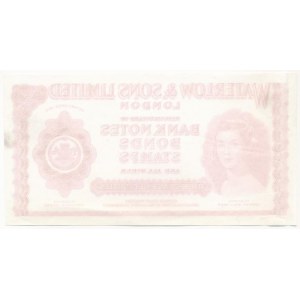 Nagy-Britannia ~1940-1950. Waterlow & Sons Limited egyoldalas reklám nyomata mint bankjegy tervezet...