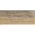 Conrad Gyula (1877-1959): Genovai kikötő vitorlásokkal, 1909. Ceruza, papír, jelzett. 30x23 cm...