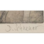 Schneuer, David (1905-1988): Müncheni éjszakai élet a 20-as években. Színes hidegtű, papír, jelzett. 27x25 cm...
