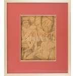 Réth Alfréd (1884-1966): Afrikaiak, 1951. Ceruza, papír. Jelzett. Üvegezett, dekoratív fa keretben. 31×23 cm ...