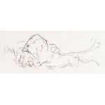 Vastagh Géza (1866-1919) festőművész vázlatfüzete, összesen 7 db rajzzal. Ebből 4 db oroszlánokat ábrázol...