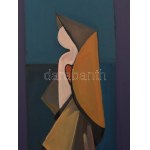 Wanyek Tivadar (1910-1981): Randevú, 1975. Olaj, farost. Jelzett. Hátoldalán autográf felirattal. Fa keretben...