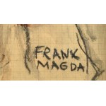 Frank Magda (1914-1997): Csillagos zsidó. Akvarell, kréta, papír. Jelzett. Üvegezett keretben. 31,5x18,5 cm ...
