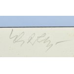 Victor Vasarely (1908-1997): Kompozíció rózsaszínben. Szitanyomat, papír, jelzett és számozott (77/90). Vasarely 75...