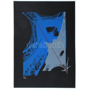 Hervé, Rodolf (1957-2000): Eiffel-torony. Szitanyomat, papír, jelzett, számozott (38/40). 37x25 cm. / Hervé, Rodolf ...