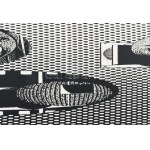Joseph Kádár (1936-2019): L'Horizontalisme, 1995. Szitanyomat, papír. Jelzett. E.A./3. művészpéldány. 86x19cm ...